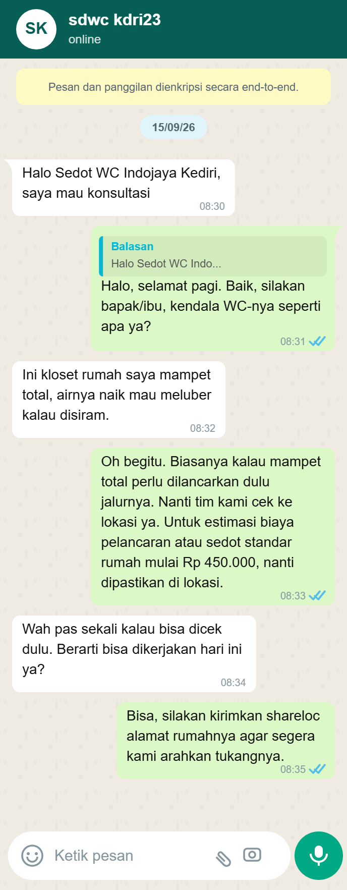 Testimoni WhatsApp 1